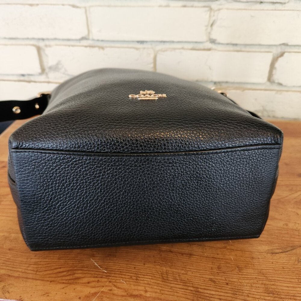 Euc Coach Black Leather Shoulder Bag - Picture 10 of 12